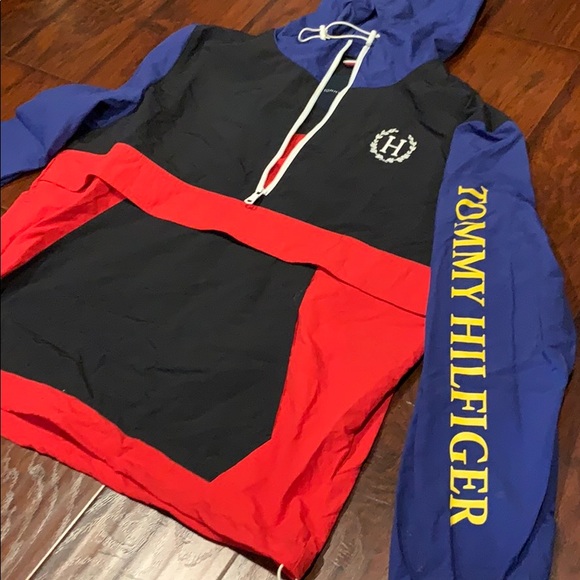Tommy Hilfiger Blue and Red Windbreaker - Picture 2 of 5